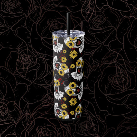 Halloween Clown Tumbler - Black Glitter