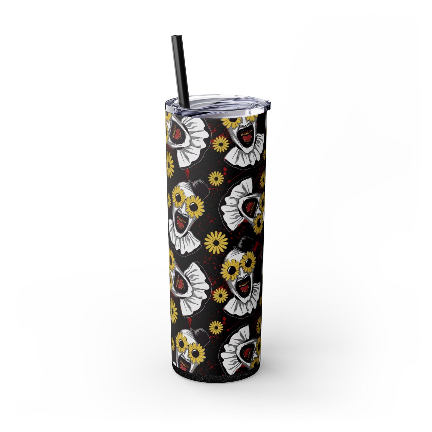 Halloween Clown Tumbler - Black Glitter