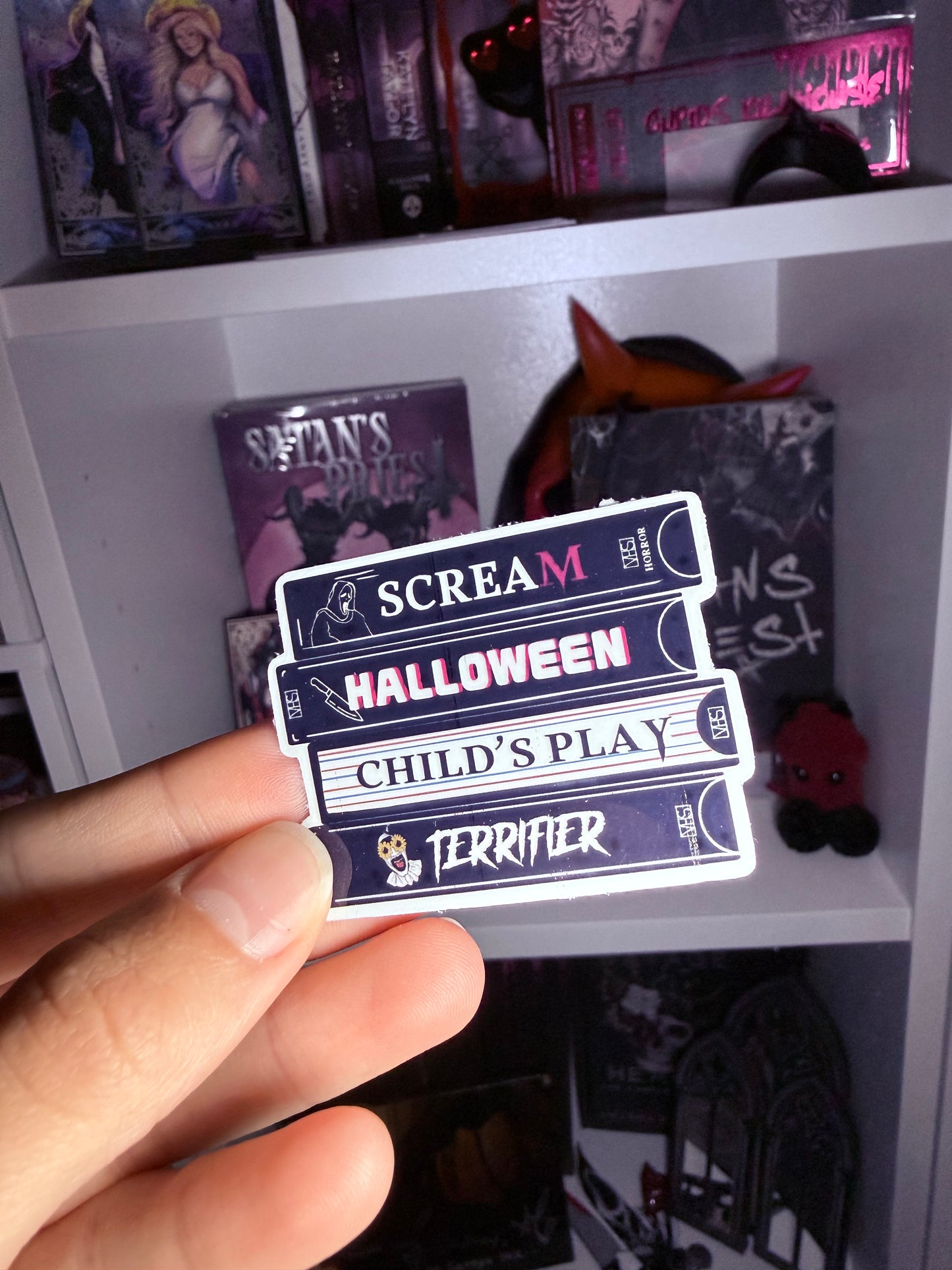 Horror VHS Stack Sticker