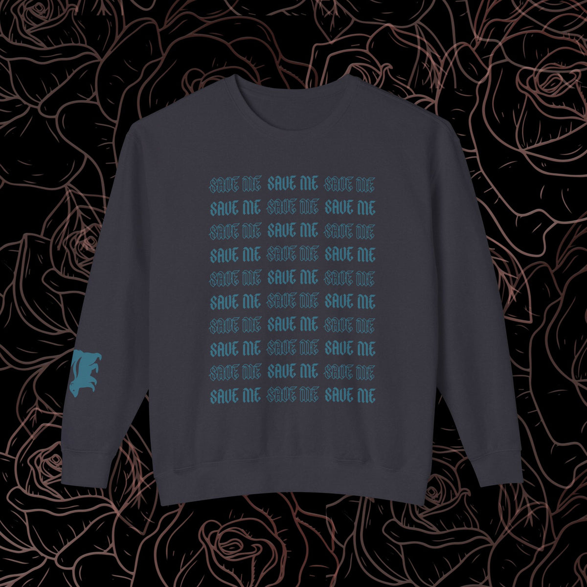 Save Me Crewneck with Sleeve Print