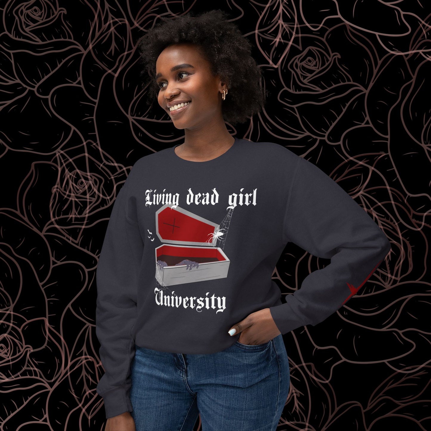 Living Dead Girl U Crew with Sleeve Print