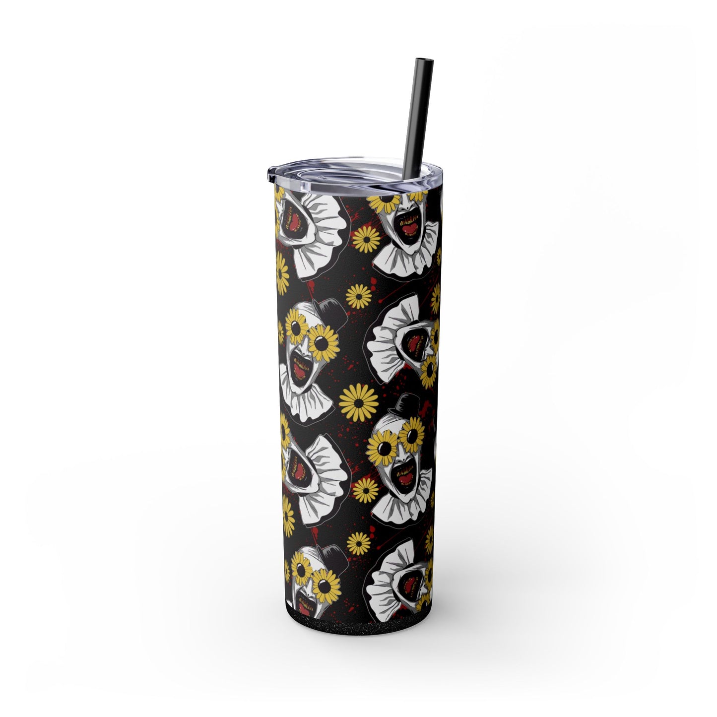 Halloween Clown Tumbler - Black Glitter