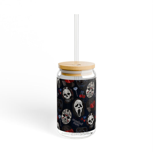 Masked Men Glass Cup