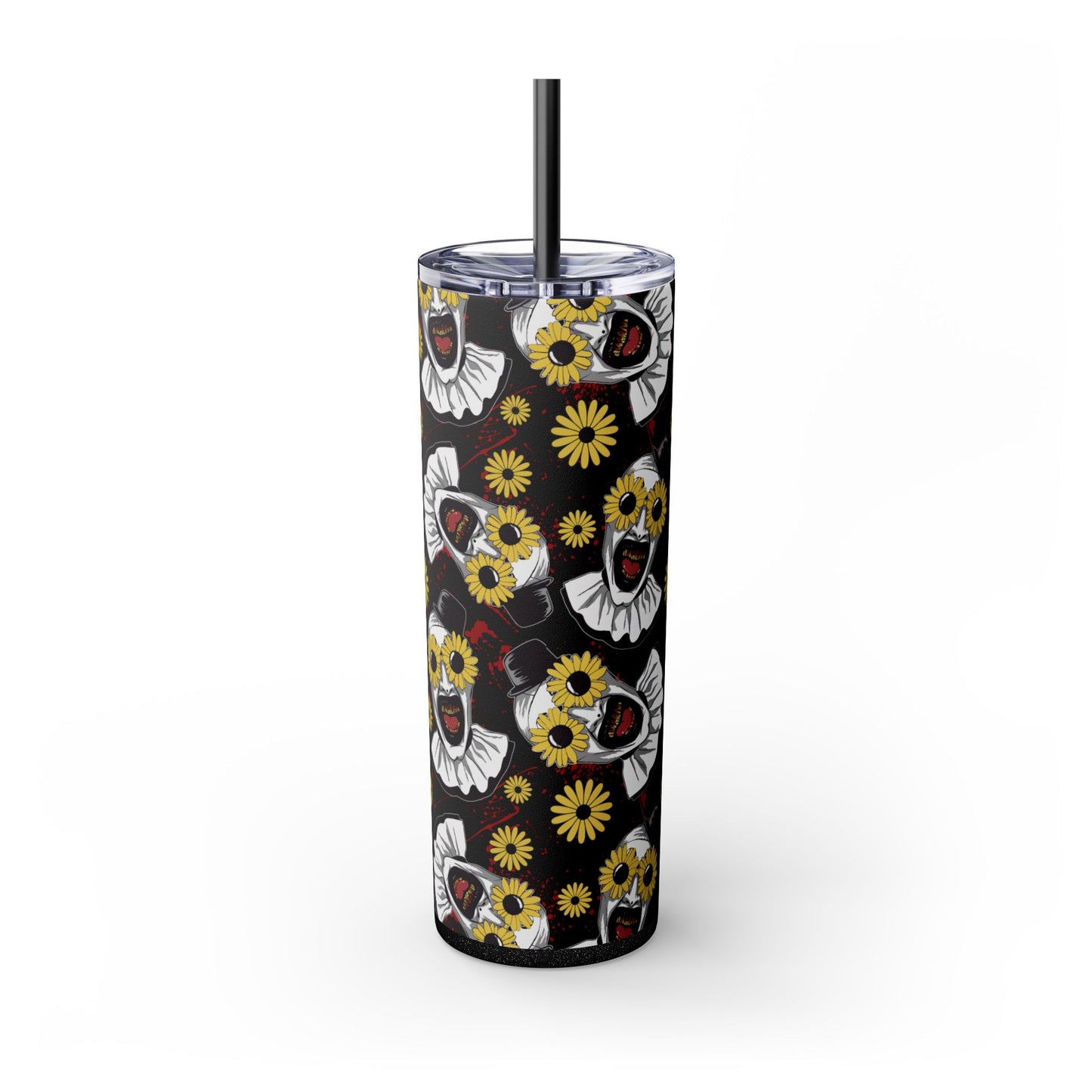 Halloween Clown Tumbler - Black Glitter