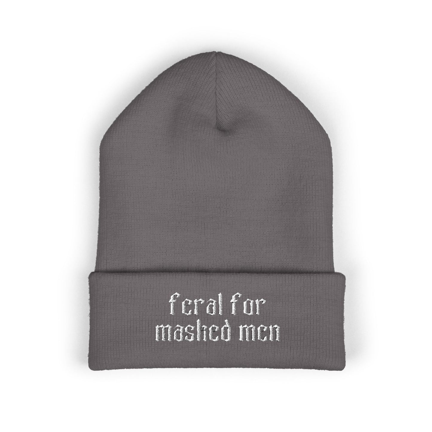 Feral for Masked Men Embroidered Beanie