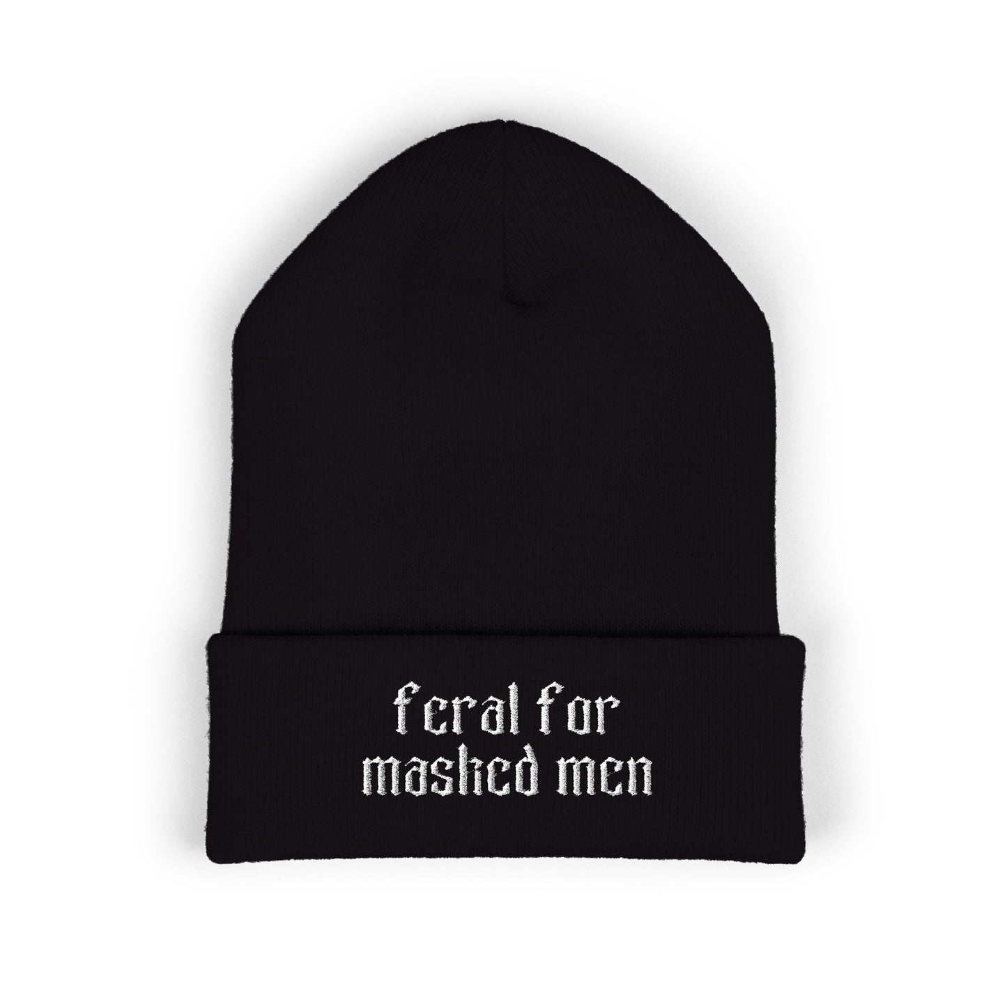 Feral for Masked Men Embroidered Beanie