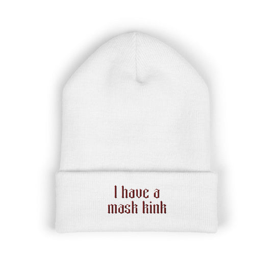 Mask Kink Embroidered Beanie