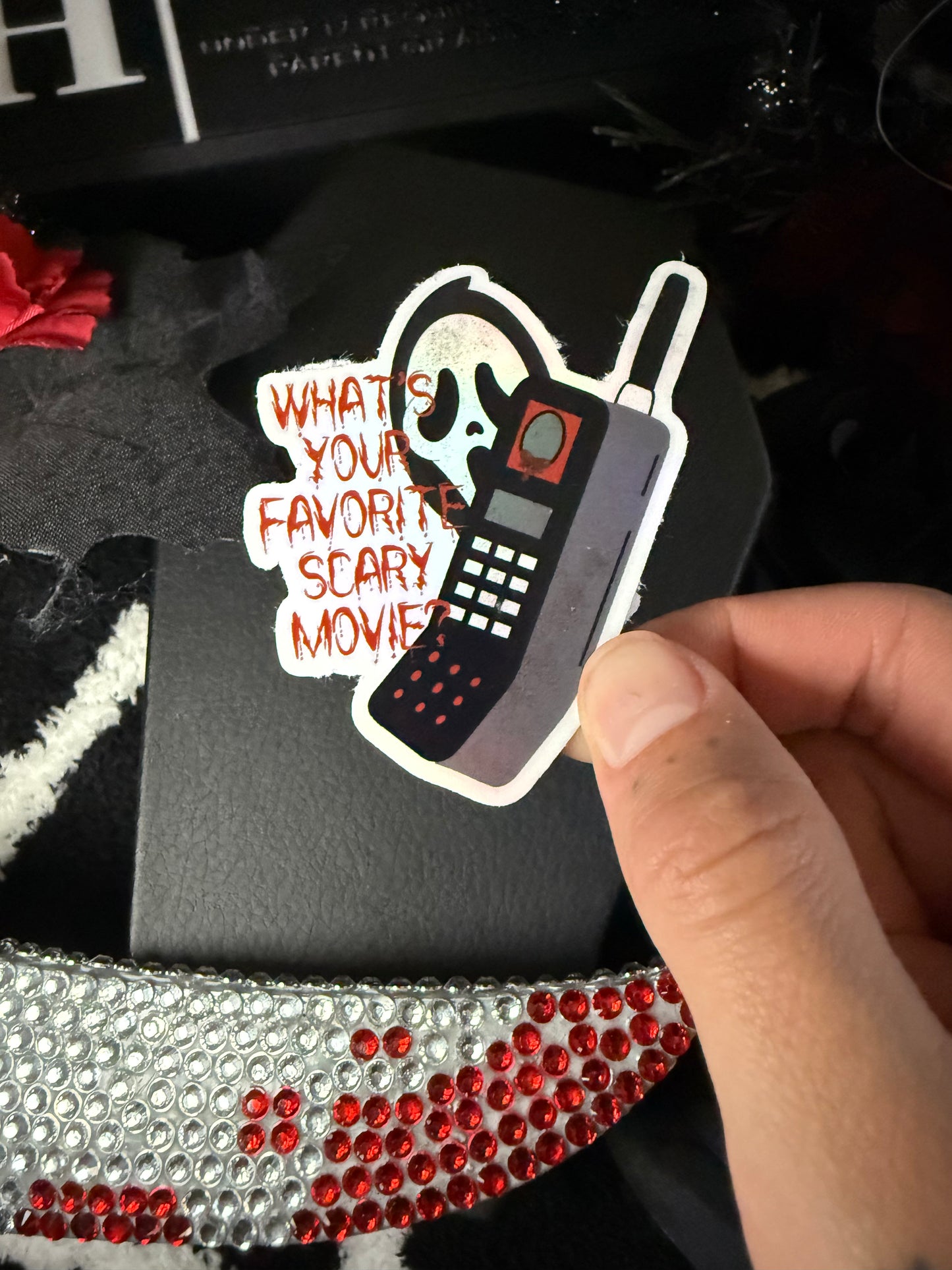 What's Your Favorite Scary Movie? Holographic Sticker