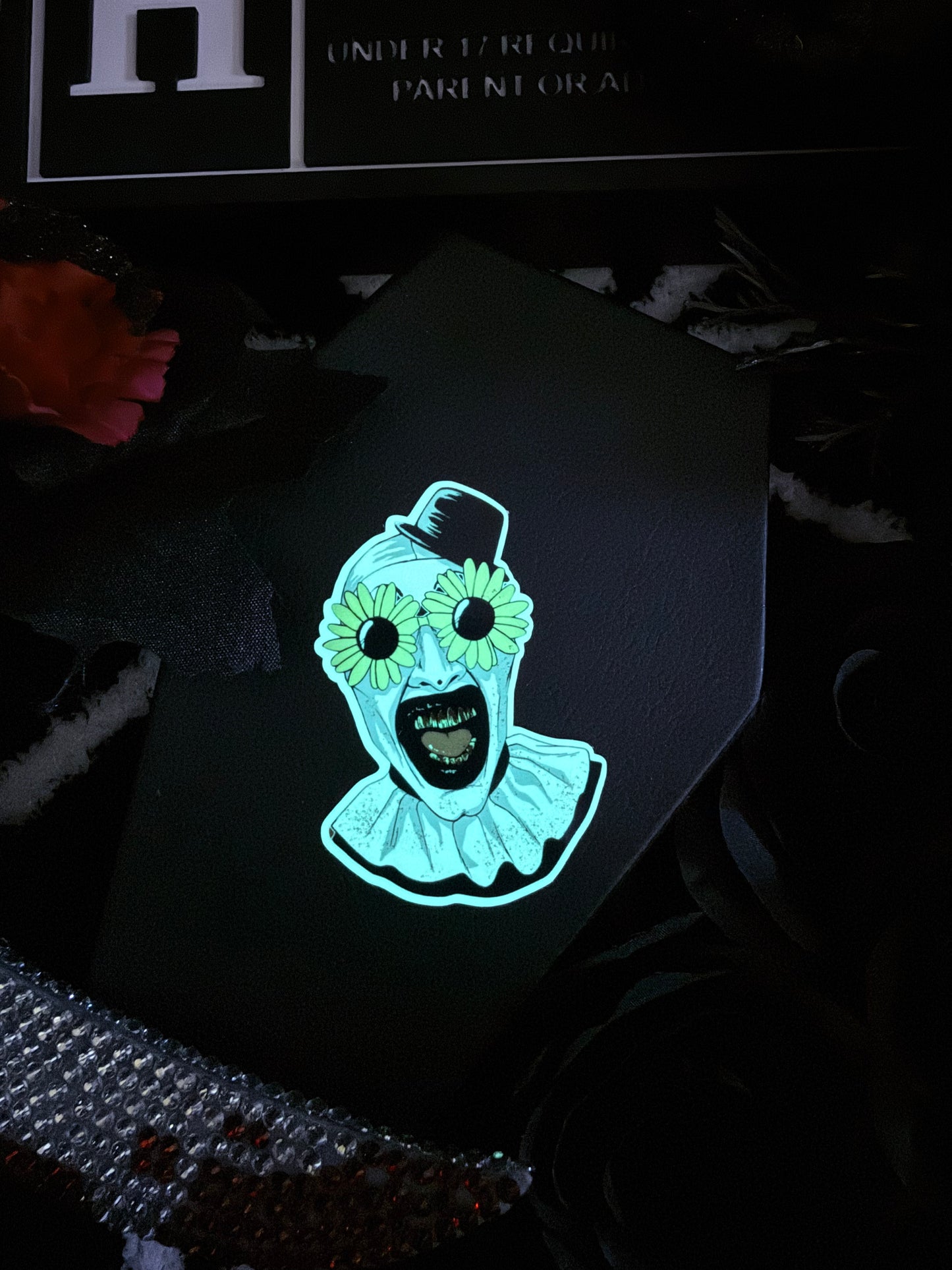Glow In the dark Art the Clown Sticker